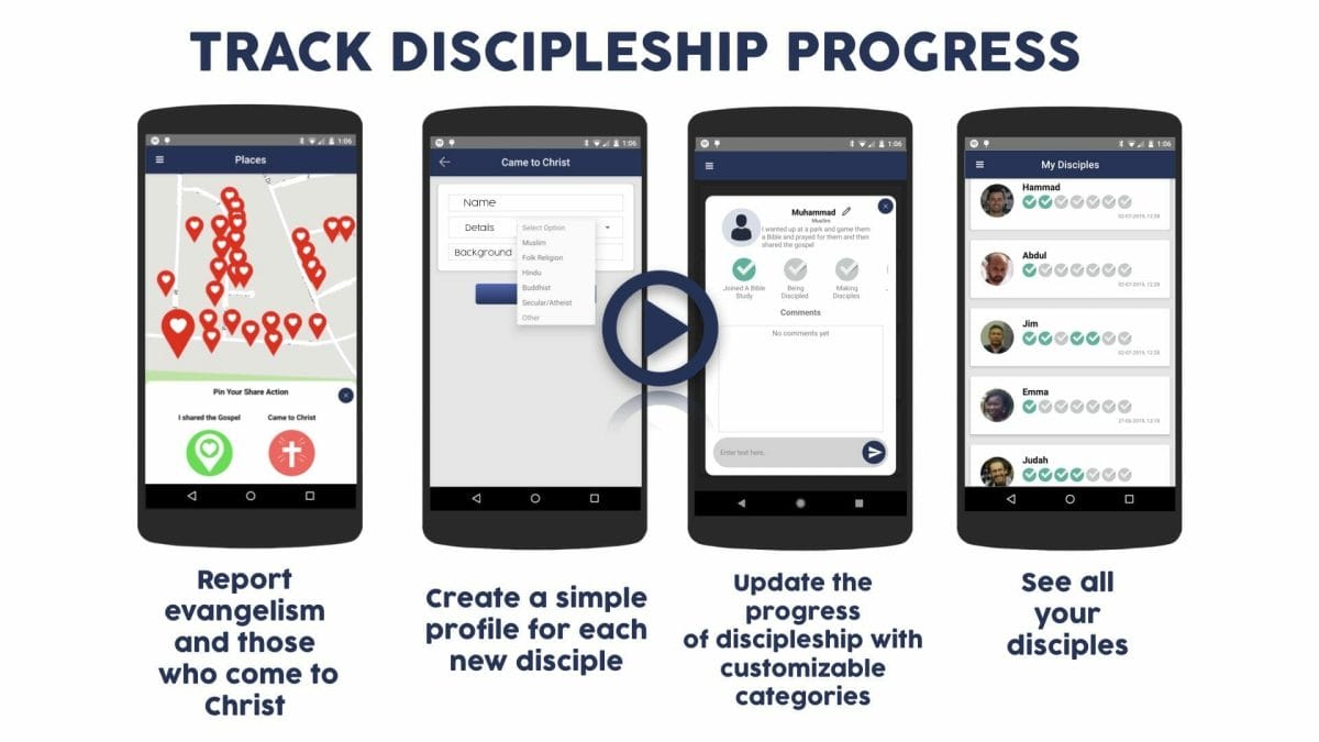 View Wise Discipleship Tracking video tutorial covering : Report evangelism to those who come to Christ. Create a simple profile for each new disciple. Update the progress of discipleship with customizable categories. See all your disciples.